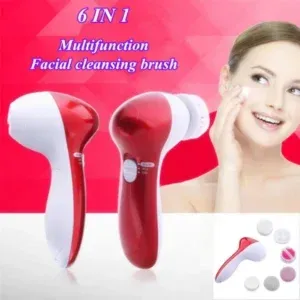 6 in 1 face massage beauty device with multiple heads