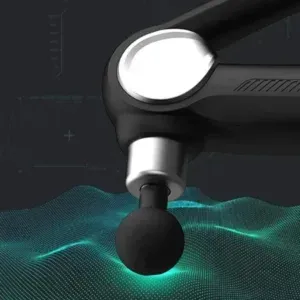 Triangular facial gun massage device with multiple heads