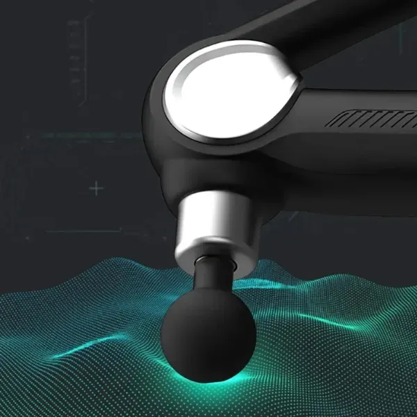 Triangular facial gun massage device with multiple heads