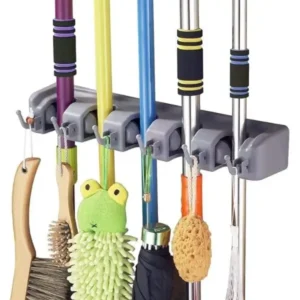 wall mounted broom and mop organizer holder for cleaning tools storage in UAE