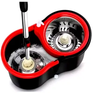 360 spin cleaning mop with bucket and microfiber head for floor cleaning in UAE homes