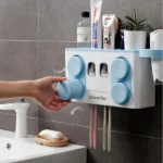 Wall Mounted Bathroom Organizer with Toothpaste Dispenser - Image 5