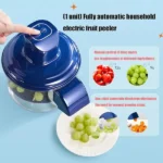 Multi-function fruit and vegetable peeler with transparent bowl and stainless steel blades
