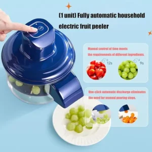 Multi-function fruit and vegetable peeler with transparent bowl and stainless steel blades