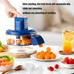 Multi-function fruit and vegetable peeler with transparent bowl and stainless steel blades