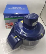 Multi-function fruit and vegetable peeler with transparent bowl and stainless steel blades