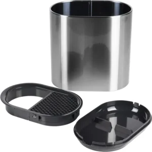 Stainless steel sink storage rack for organizing kitchen cleaning tools and accessories