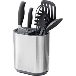 Stainless steel sink storage rack for organizing kitchen cleaning tools and accessories